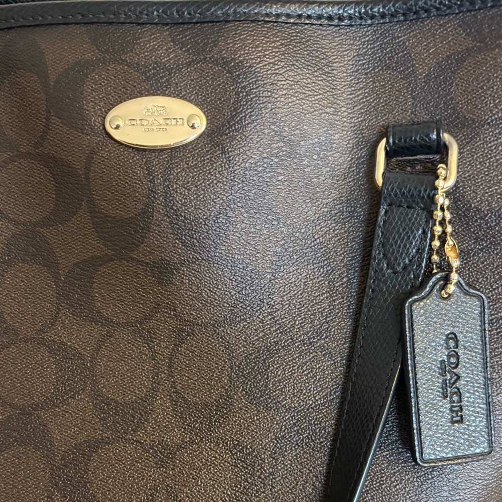 Coach Dark Brown and Black Purse - Picture 3 of 9